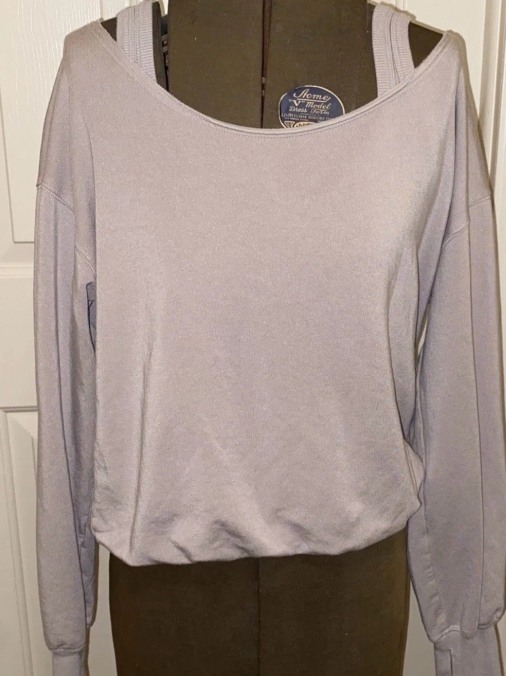 OFFLINE By Aerie OTT Layered Sweatshirt SM Pebble Cropped Length Relaxed Fit J18